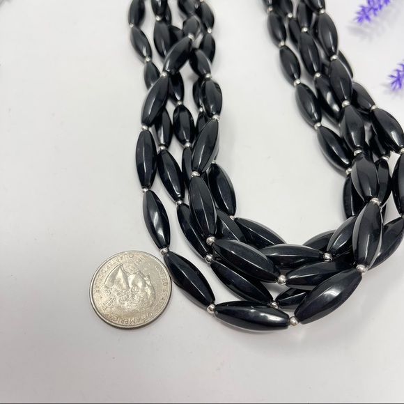Chicos Black Multi Strand Beaded Statement Necklace - Picture 3 of 4